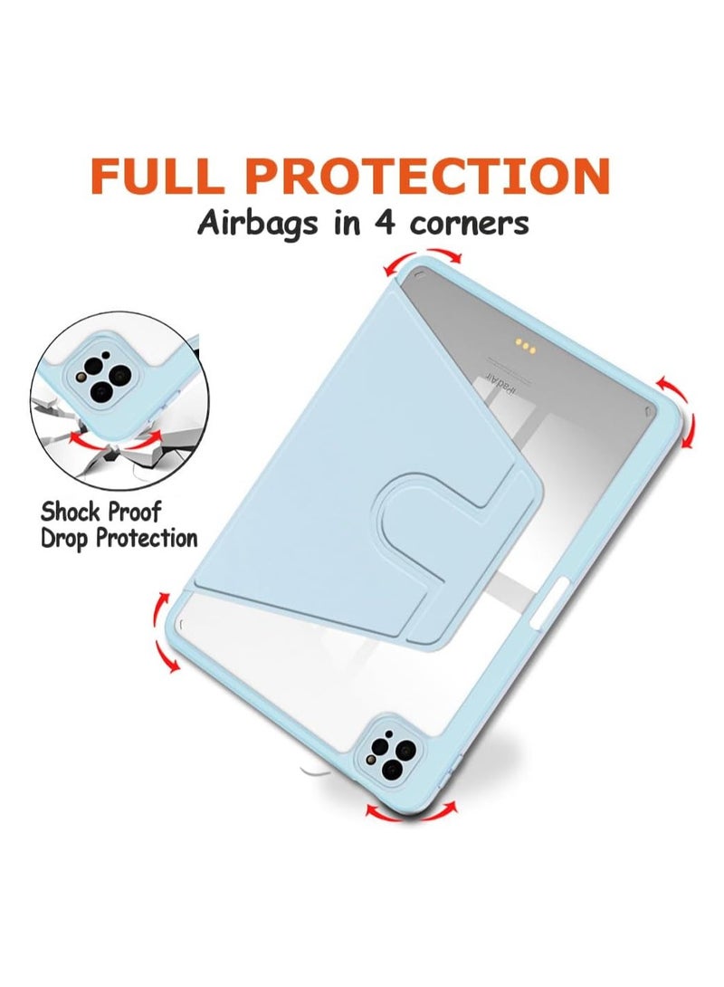 DUSALA Rotating Case for iPad Air 3rd (10.5-Inch,2019/iPad Pro 10.5 Inch,2017) with Pencil Holder,360 Degree Rotation Protective Stand Slim Cover Clear Back, Auto Wake/Sleep (iPad 10.5) - Image 5