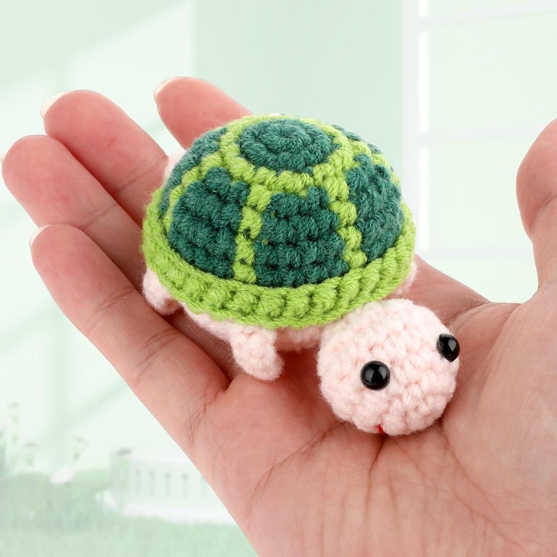 DSLSQD Funny Positive Turtle Mini Crochet Sea Turtle with Positive Affirmations Cards Handmade Cute Wool Funny Knitted Positive Turtle Doll Inspirational Novelty Gifts for Birthday Party Decoration - Image 3