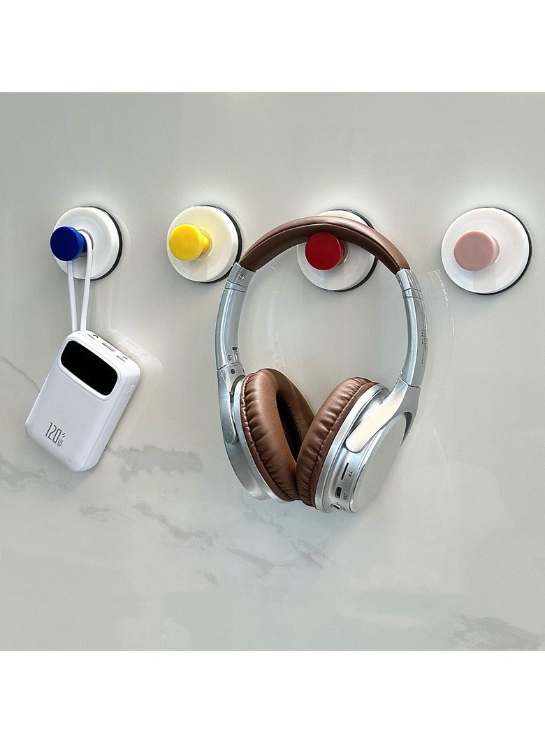 4PCS Dopamine Color Suction Cup Hooks for Shower, Movable Towel Hook for Bathrooms, No Drill Suction Wall Hooks for Hanging No Damage,  Towel/Bath Towel/Shower Loofah/Robe/Washcloth Holder - Image 2