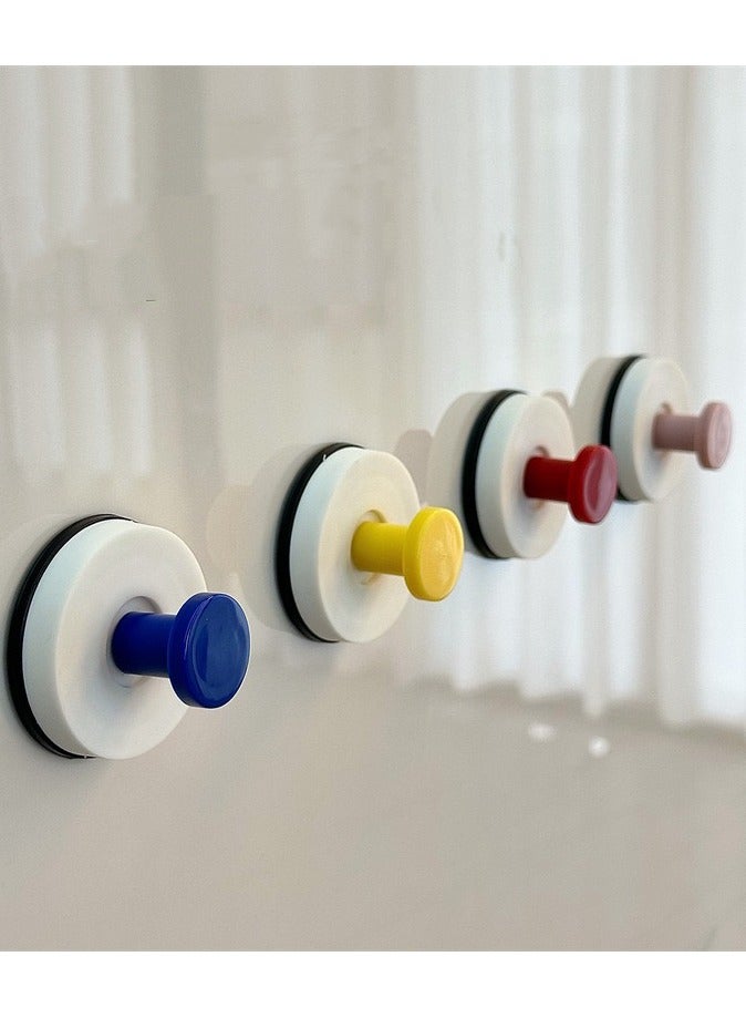 4PCS Dopamine Color Suction Cup Hooks for Shower, Movable Towel Hook for Bathrooms, No Drill Suction Wall Hooks for Hanging No Damage,  Towel/Bath Towel/Shower Loofah/Robe/Washcloth Holder - Image 3