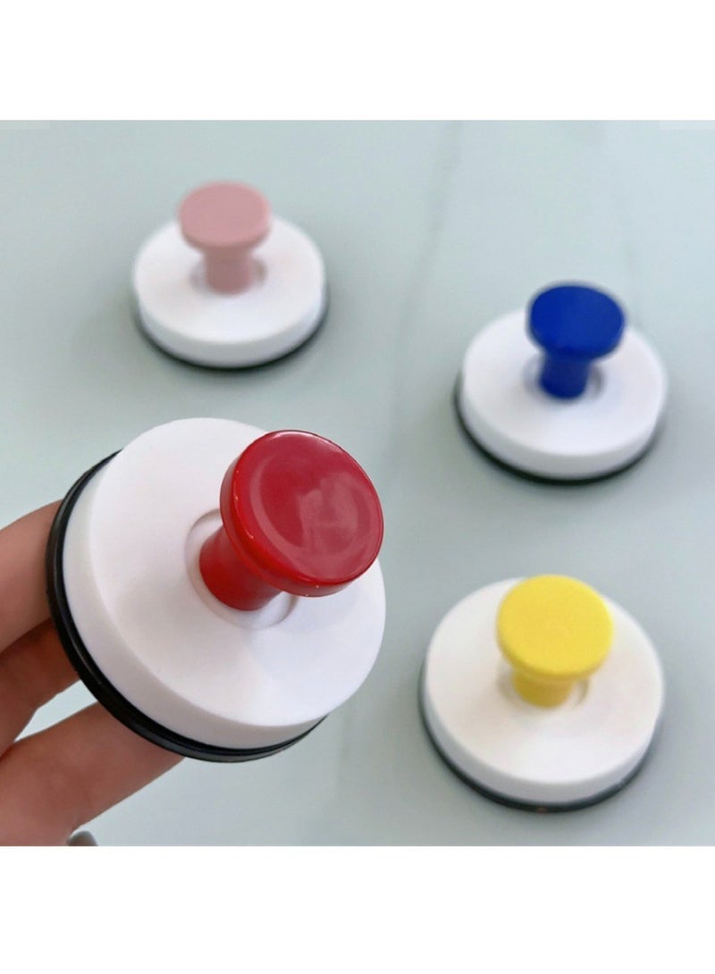 4PCS Dopamine Color Suction Cup Hooks for Shower, Movable Towel Hook for Bathrooms, No Drill Suction Wall Hooks for Hanging No Damage,  Towel/Bath Towel/Shower Loofah/Robe/Washcloth Holder - Image 1