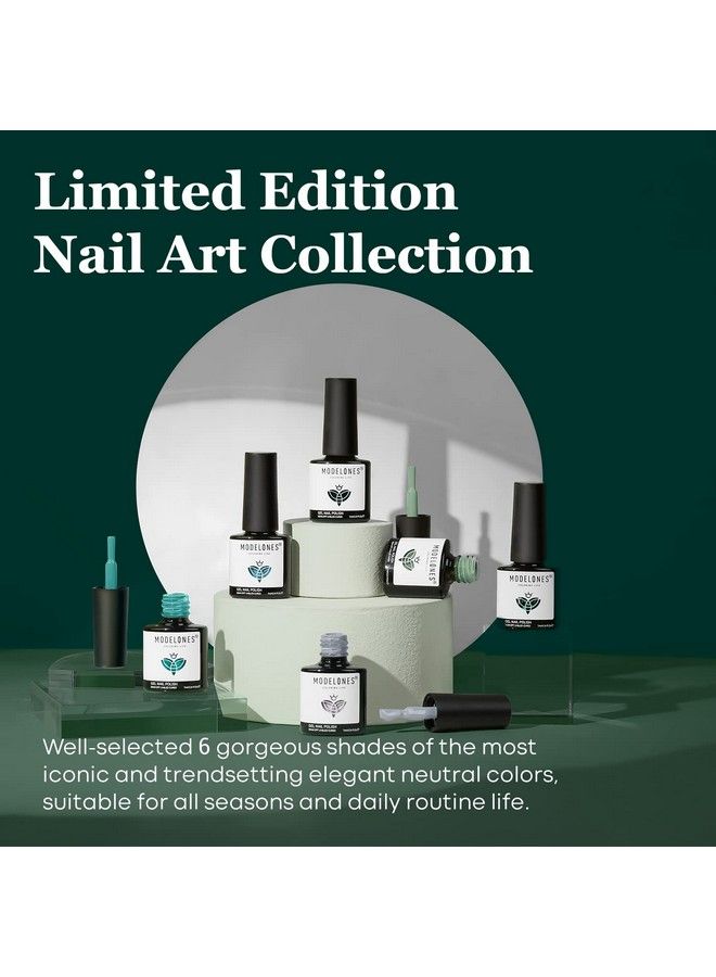 modelones Gel Nail Polish Set Blue Green 6 Colors Gel Polish Sage Green Nail Polish Gel Dark Green Glitter Misty Gray Nail Gel Baby Blue Soak Off Led Gel Nail Kit Manicure Gifts Diy Salon For Women - Image 5