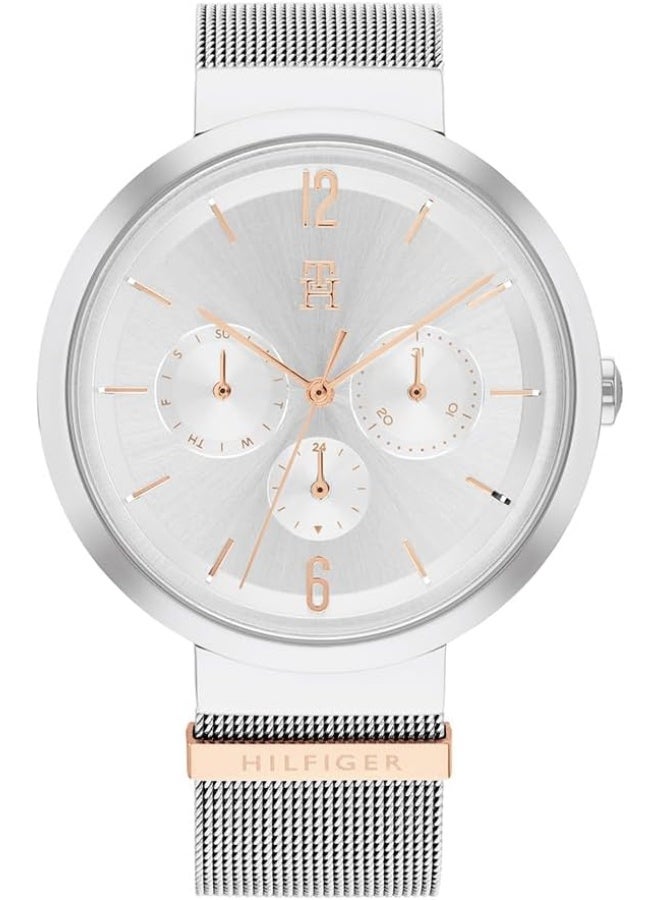 Tommy Hilfiger Women's Silver White Dial Stainless Steel Watch - Image 1