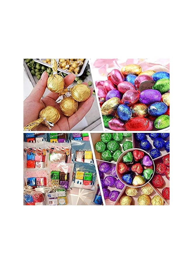 S-TOP Chocolate Candy Wrappers Aluminium Foil Packaging for Decoration, 3.15x3.15in Square, 800 Pieces 8 Colors - Image 2