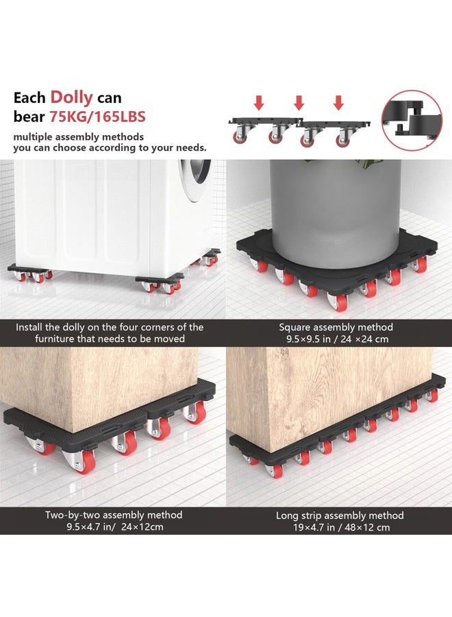 ONEON Furniture Mover with Wheels & Furniture Lifter Set, 360° Rotation Wheels Furniture Dolly, 660 Lbs Capacity, for Moving Heavy Furniture, Refrigerator, Sofa, Cabinet - Image 5