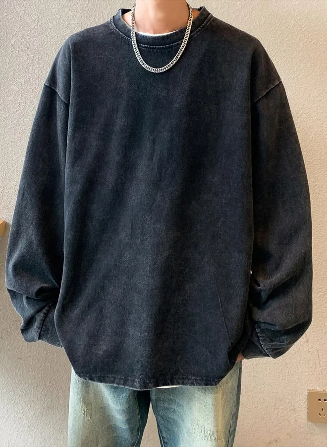 تايك تو سويت شيرت قصة واسعة ومظهر مشطوف