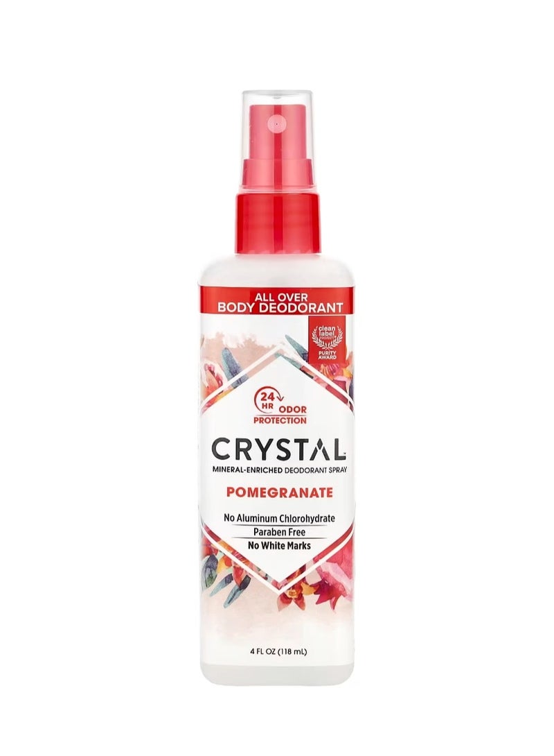 CRYSTAL Mineral-Enriched Deodorant Spray Pomegranate 4 fl oz (118 ml) - Image 1