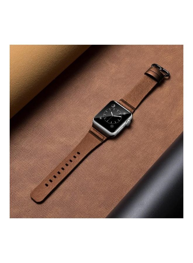 NIBEMINENT Replacement Watchbands For Apple Watch Series 7 45mm/6 & SE 5 4 44mm/3 2 1 42mm Brown - Image 3