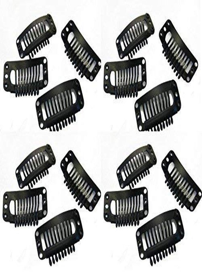 Fully Hair Extension Clips for Women and Men Hair Wigs and Patch Clips Black Set of 12pcs Pack of 1 - Image 1