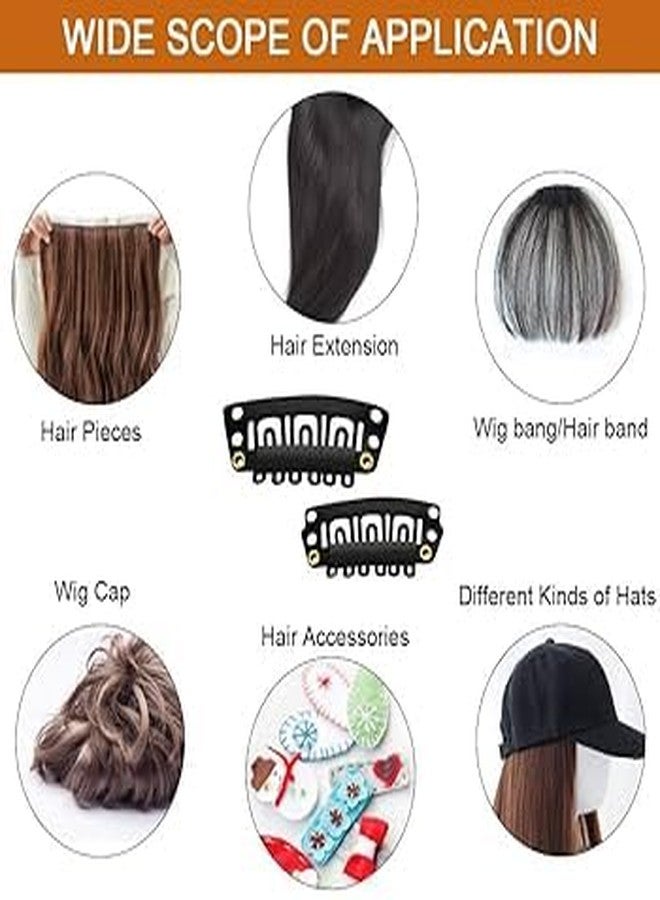 Fully Hair Extension Clips for Women and Men Hair Wigs and Patch Clips Black Set of 12pcs Pack of 1 - Image 4