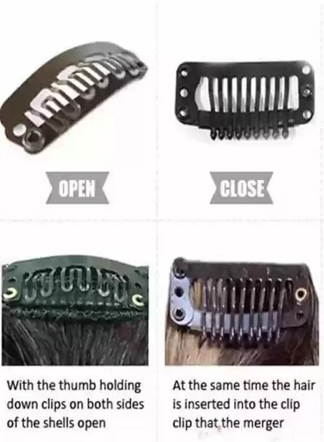 Fully Hair Extension Clips for Women and Men Hair Wigs and Patch Clips Black Set of 12pcs Pack of 1 - Image 2