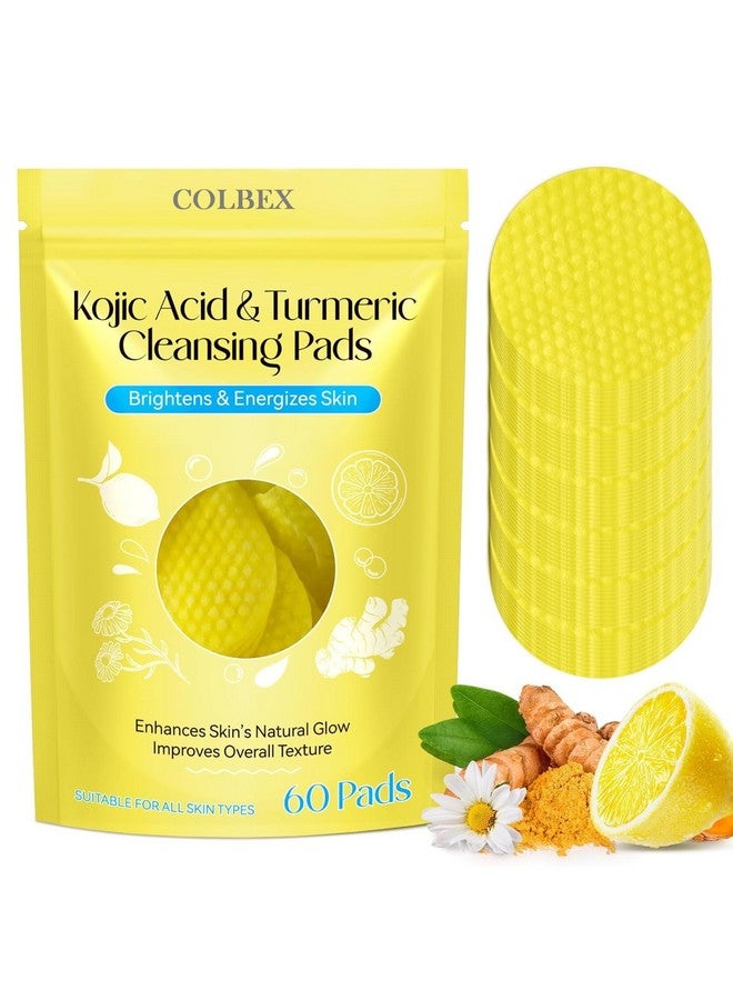 COLBEX® Kojic Acid and Turmeric Cleansing Pads 60PCS, Turmeric Cleansing Pads for Dark Spots, Turmeric Exfoliating Face Srub for Face, All Skin Types - Image 1