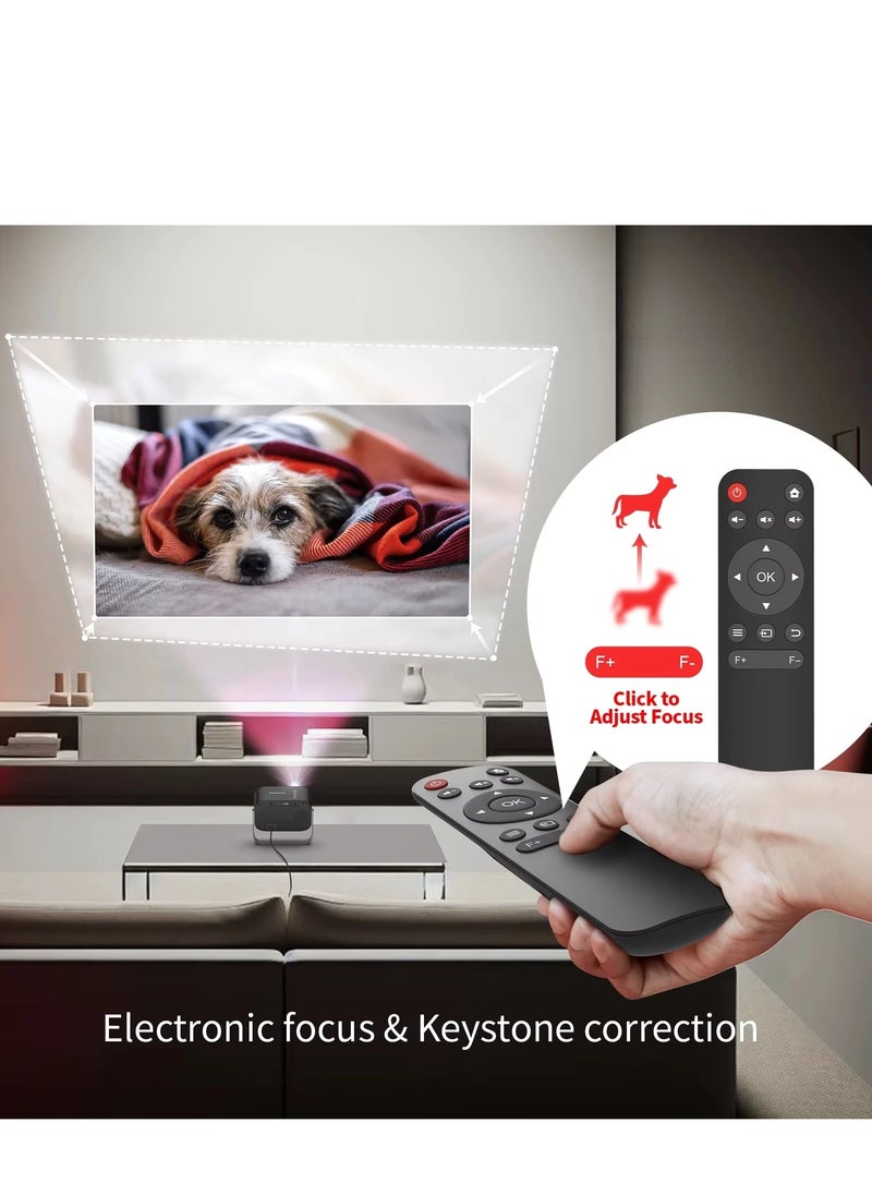 WEWATCH V11 Mini Portable Projector,  , Electronic Focus 360°, ±45° Keystone, 14000 Lumens  WiFi Bluetooth, Home for Phone/PS5/USB/HDMI  - Image 3