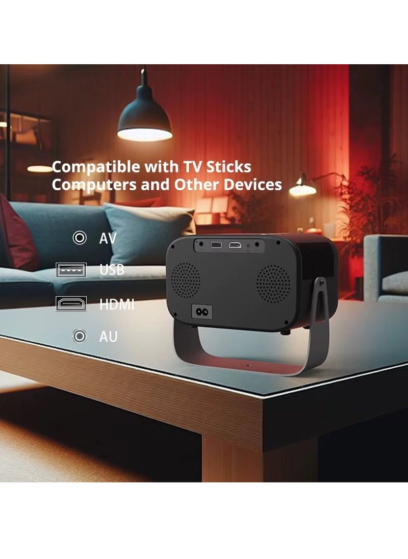 V11 Mini Portable Projector,  , Electronic Focus 360°, ±45° Keystone, 14000 Lumens  WiFi Bluetooth, Home for Phone/PS5/USB/HDMI