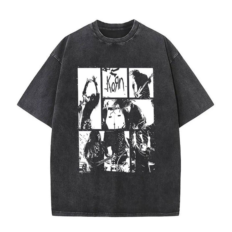 Washedmusicrockskmetalbandtvintagekornshirt-Serpent - Image 1