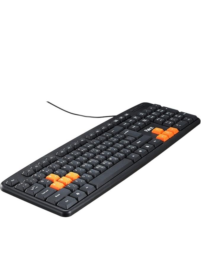 Point Point Pt-201 Wired Keyboard - Black Orange  - Image 3