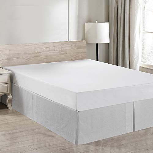 Simple&Opulence Belgian Linen Bed Skirt with Classic 14 inch Tailored Drop Dust Ruffle, Easy Fit Breathable Premium Natural Flax- Basic Grey, King - Image 1