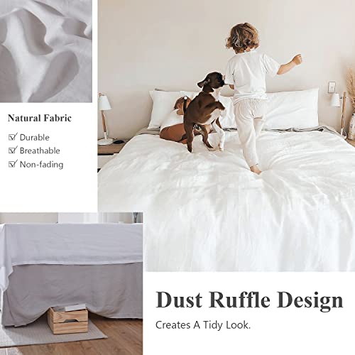 Simple&Opulence Belgian Linen Bed Skirt with Classic 14 inch Tailored Drop Dust Ruffle, Easy Fit Breathable Premium Natural Flax- Basic Grey, King - Image 5