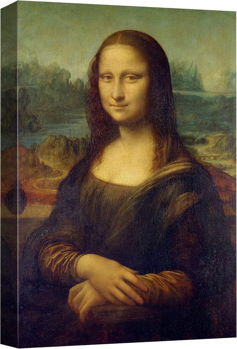 wall26 Canvas Print Wall Art Mona Lisa by Leonardo da Vinci Historic Cultural Illustrations Realism Traditional Scenic Expressive for Living Room, Bedroom, Office - 24"x36" - Image 1