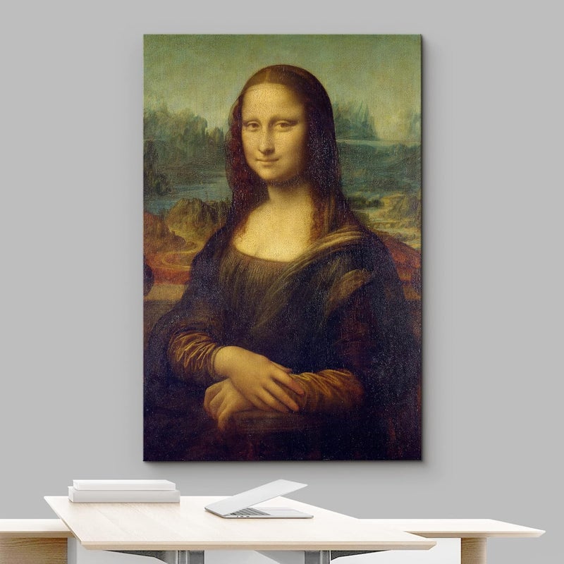 wall26 Canvas Print Wall Art Mona Lisa by Leonardo da Vinci Historic Cultural Illustrations Realism Traditional Scenic Expressive for Living Room, Bedroom, Office - 24"x36" - Image 3