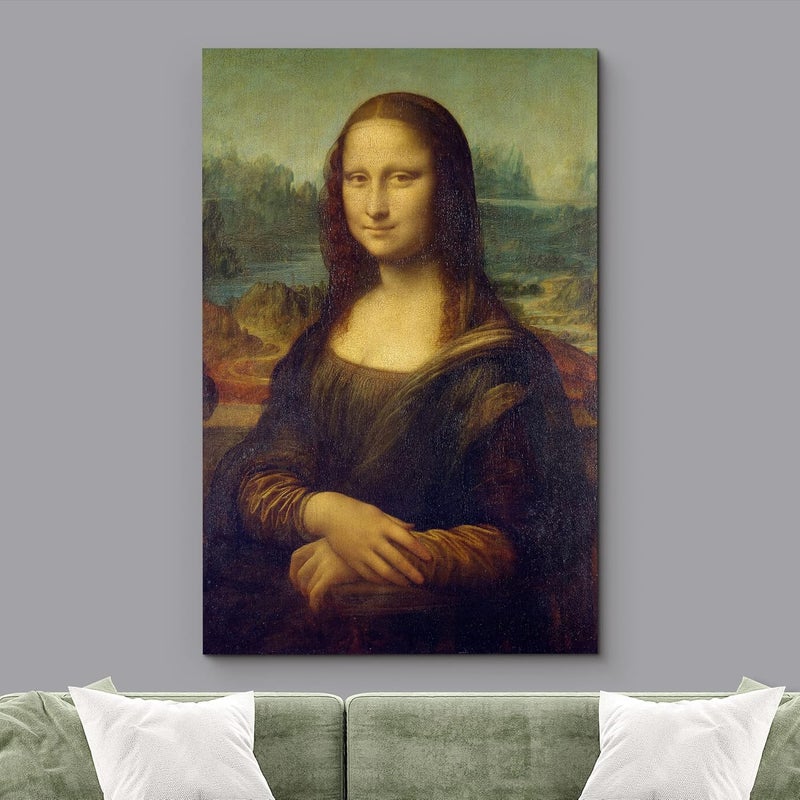 wall26 Canvas Print Wall Art Mona Lisa by Leonardo da Vinci Historic Cultural Illustrations Realism Traditional Scenic Expressive for Living Room, Bedroom, Office - 24"x36" - Image 2