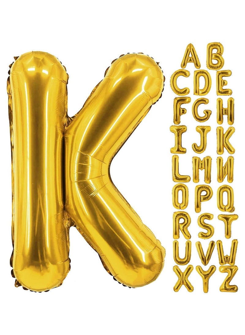 Goldedge 32 Inch Giant Gold  Letter K Foil Helium Balloons Big Single Mylar Balloon Birthday Party Decoration Supply Baby Shower (Gold K) - Image 1