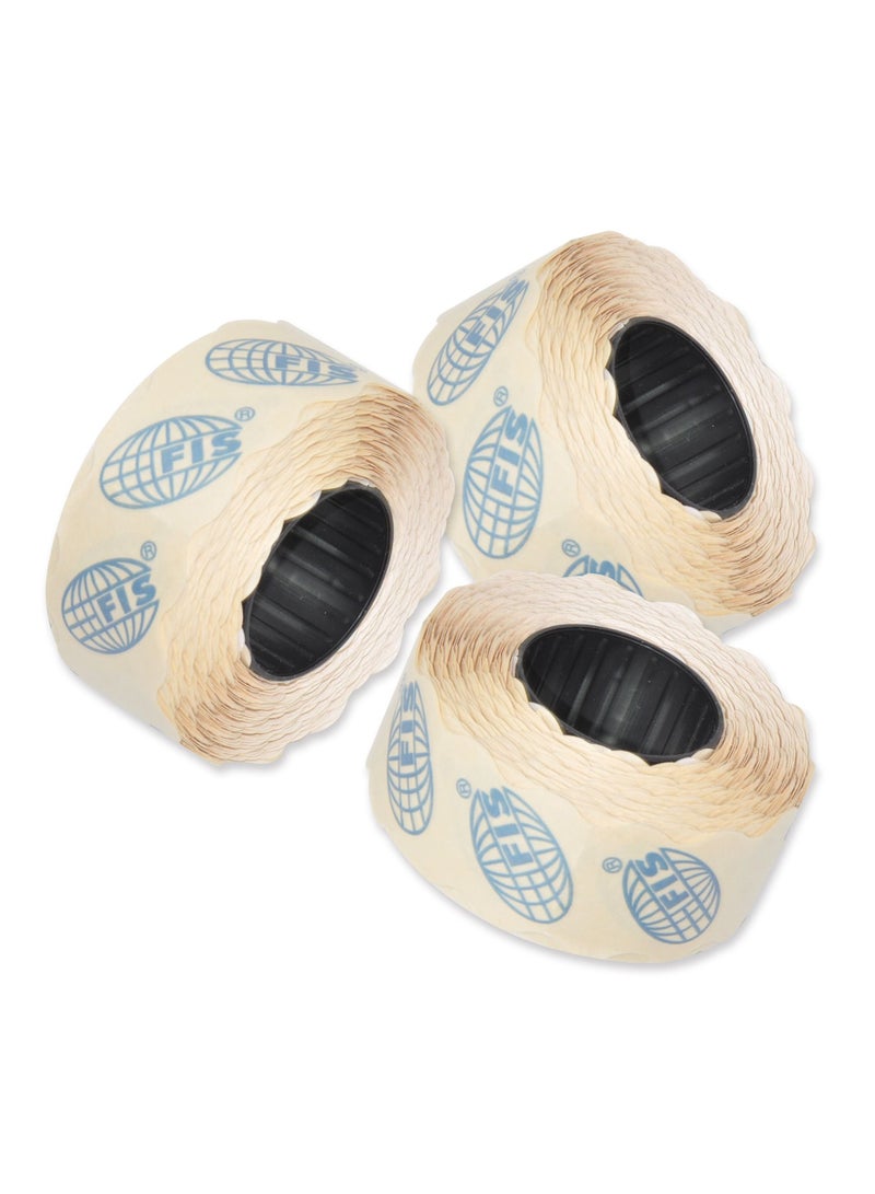 FIS 42 Rolls White Labeller Roll, 22X12Mm, 1000 Labels/Roll - FSPX22X12MM - Image 1