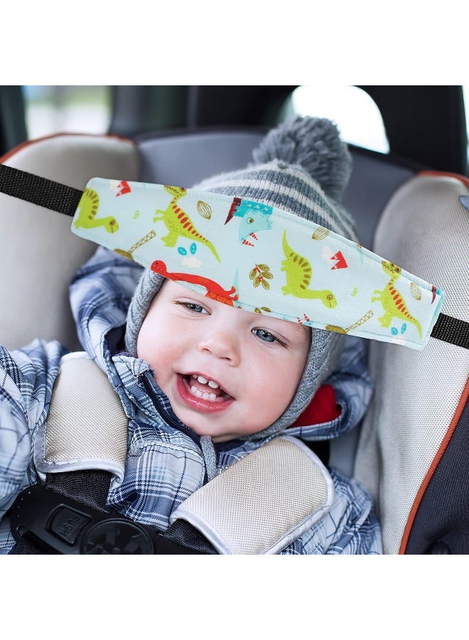 Hestya 2 Pieces Baby Carseat Head Support Dinosaur Dolphin Band Strap Headrest Stroller Seat Sleeping Headrest Neck Relief Head Strap Headband for Kids Children Toddler Infant - Image 4