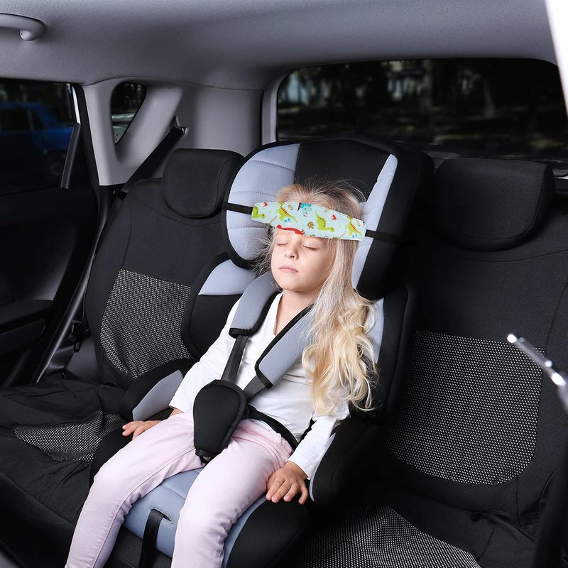 Hestya 2 Pieces Baby Carseat Head Support Dinosaur Dolphin Band Strap Headrest Stroller Seat Sleeping Headrest Neck Relief Head Strap Headband for Kids Children Toddler Infant - Image 5