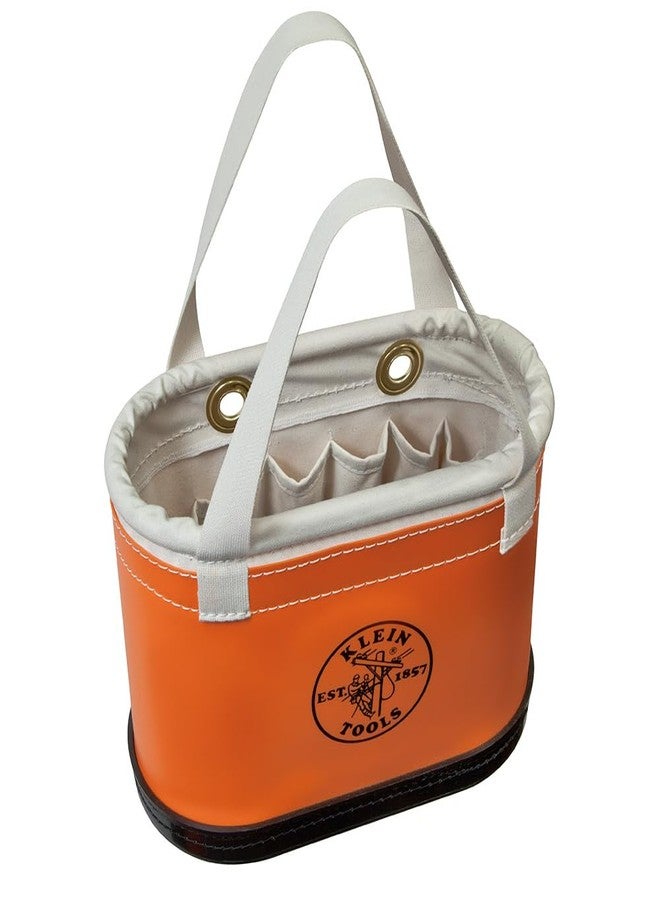 Klein Tools 5144BHHB Hard-Body Bucket, Aerial Oval Tool Bucket, Non-Conductive Plastic Exterior and Molded Polypropylene Bottom, 14 Pockets - Image 1