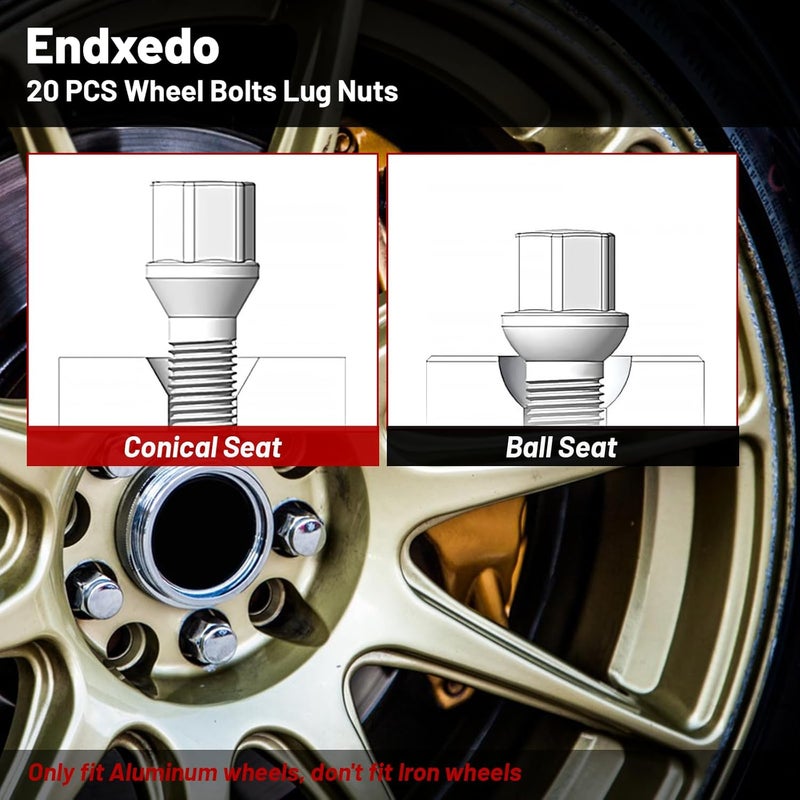 Endxedo براغي العجلات Endxedo M12x1.25 - 20 قطعة - Image 3