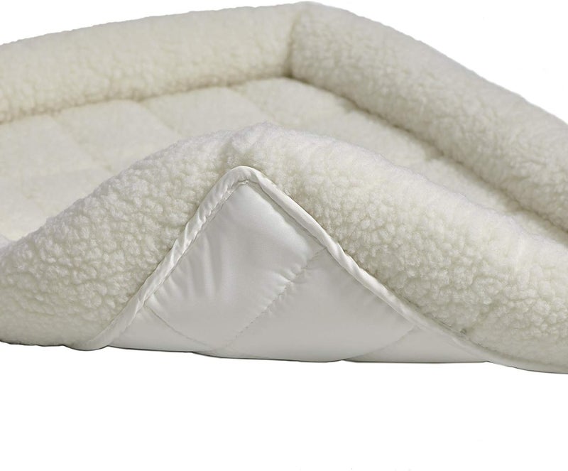 Bolster Dog Bed 42L-Inch White Fleece Dog Bed w/Comfortable Bolster | Ideal for Large Dog Breeds & Fits a 42-Inch Dog Crate | Easy Maintenance Machine Wash & Dry - Image 5
