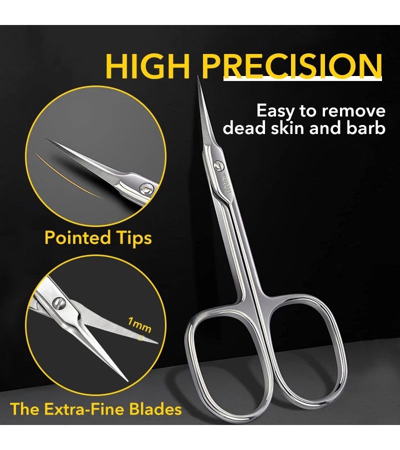 Professional Nail Scissors With Curved Tip Silvery Heavy Duty Stainless Steel Ergonomic Grip For Precision Cutting Nail Art Manicure Pedicure Salon And Home Use Ambidextrous Design - Image 5