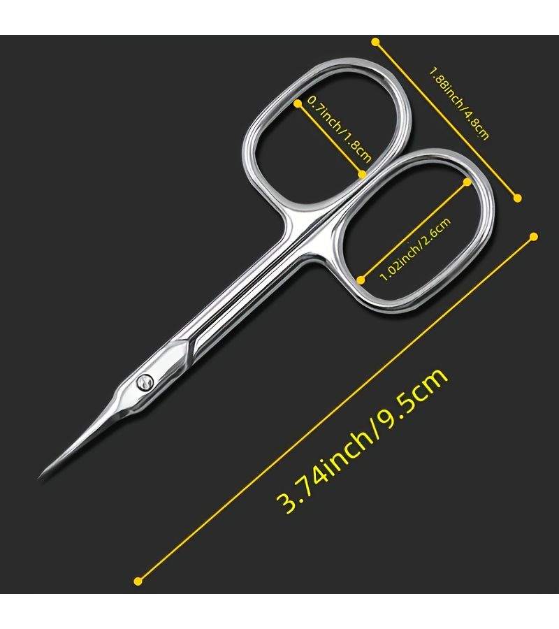 Professional Nail Scissors With Curved Tip Silvery Heavy Duty Stainless Steel Ergonomic Grip For Precision Cutting Nail Art Manicure Pedicure Salon And Home Use Ambidextrous Design - Image 4