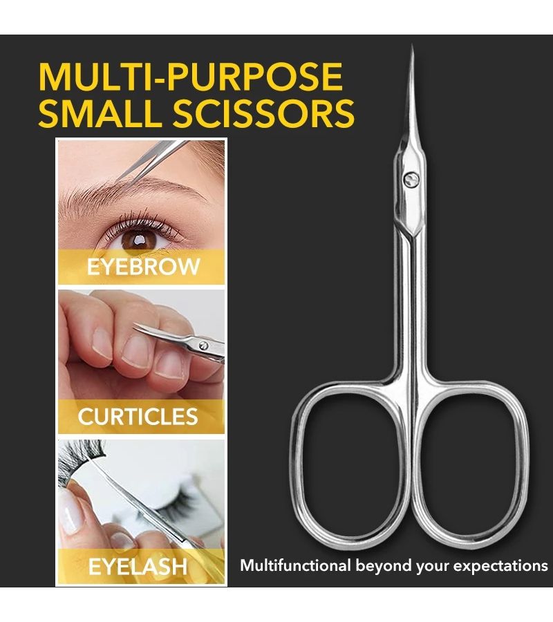 Professional Nail Scissors With Curved Tip Silvery Heavy Duty Stainless Steel Ergonomic Grip For Precision Cutting Nail Art Manicure Pedicure Salon And Home Use Ambidextrous Design - Image 2