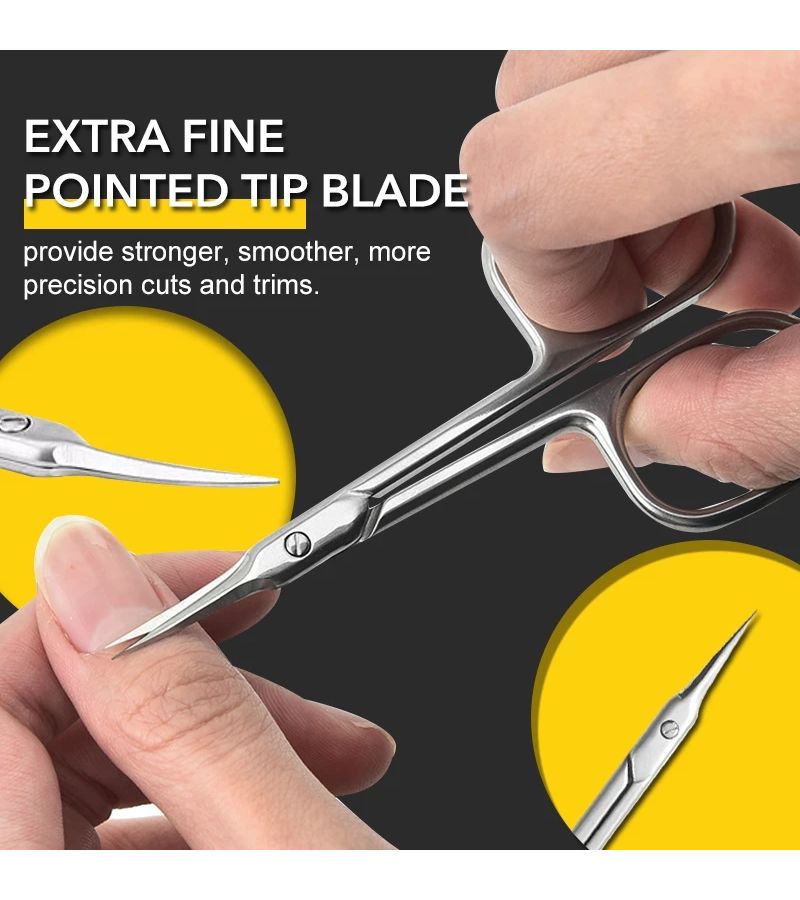 Professional Nail Scissors With Curved Tip Silvery Heavy Duty Stainless Steel Ergonomic Grip For Precision Cutting Nail Art Manicure Pedicure Salon And Home Use Ambidextrous Design - Image 3