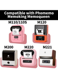 phomemo 3 Rolls Multi-Purpose Round Self-Adhesive Label for M110/ M120/ M200/ M220/ M221 Label Printer, 50x50mm, 140 Labels/Roll (Pink+Blue+Yellow)  - Image 3