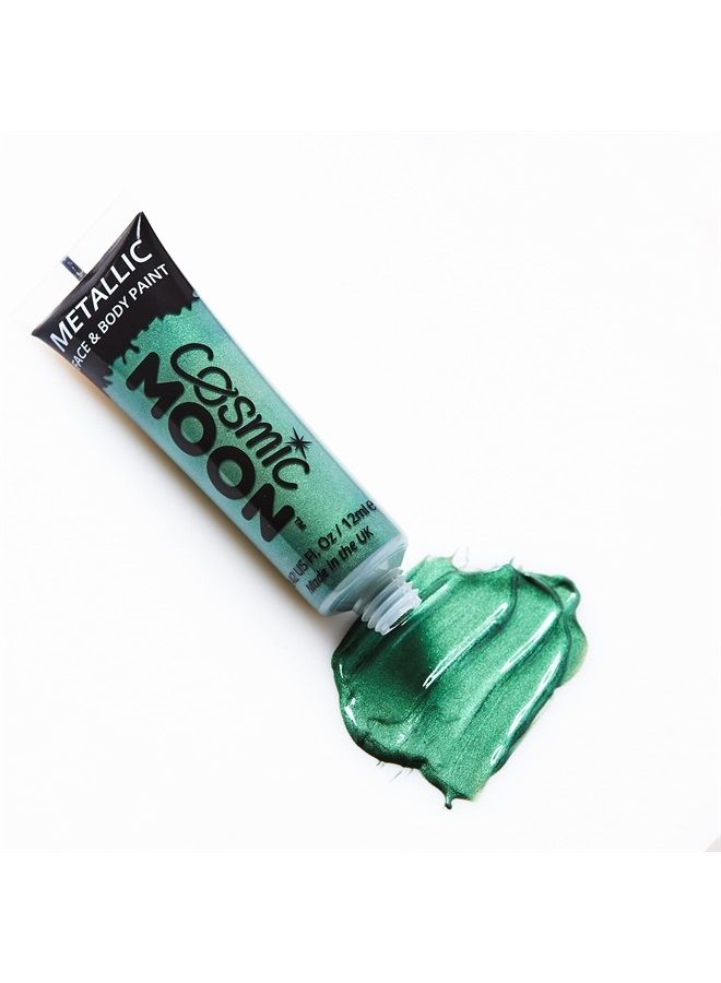 Cosmic Moon Metallic Face Paint makeup for the Face & Body - 0.40fl oz - Create mesmerising metallic face paint designs! - Green - Image 2