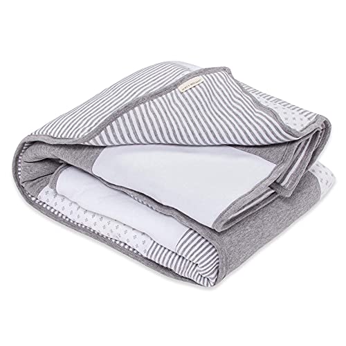 burts bees baby Burts Bees Baby Reversible Blanket Nursery Stroller TummyTime Organic Jersey Cotton Quilted Infant Toddler Bedding 