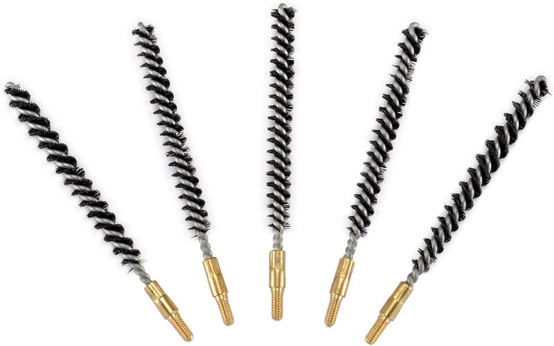 BOOSTEADY 5 Pcs Nylon Bristle Bore Gun Cleaning Brush for Pistol, 50 Professional Square Patches, .260/6.5MM, .17, .22, .357/9MM, .40, .45, .30 Caliber - Image 3
