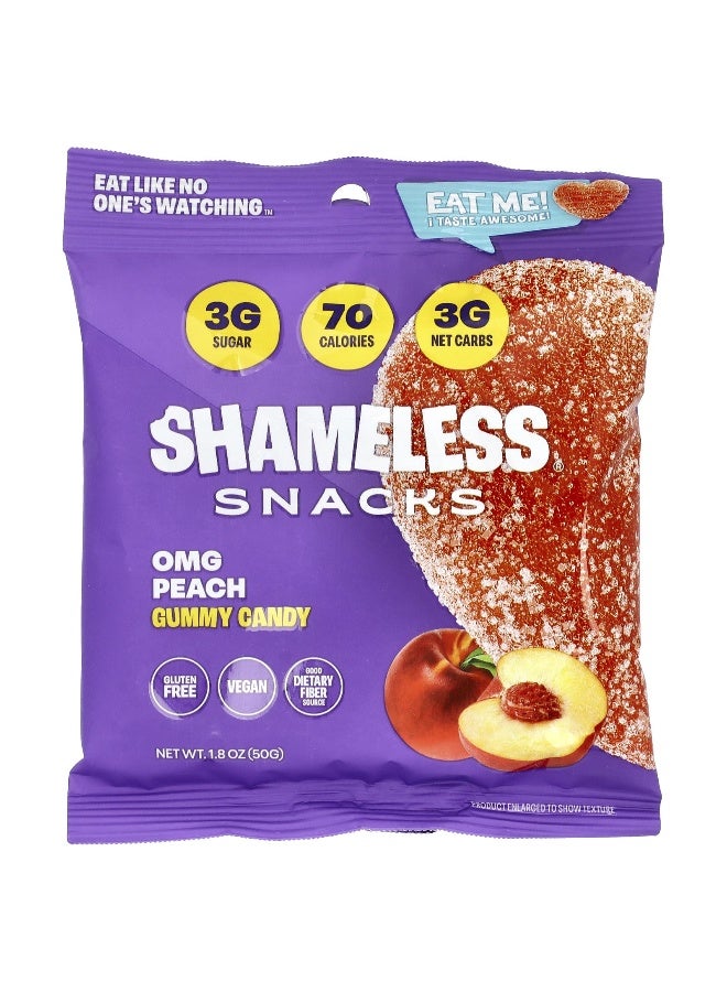 Shameless Snacks Shameless Snacks, Gummy Candy, OMG Peach, 6 Bags, 1.8 oz (50 g) Each  - Image 3
