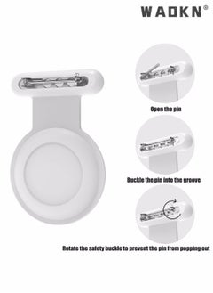 WAOKN AirTag Holder with Brooch Pin(2 Pack), Hidden AirTag Case for Clothing, Suitable for Kids, Elder, Better Substitute for AirTag Accessories of Necklace, Wristband,Compatible with Apple Air Tag Tracker  - Image 2