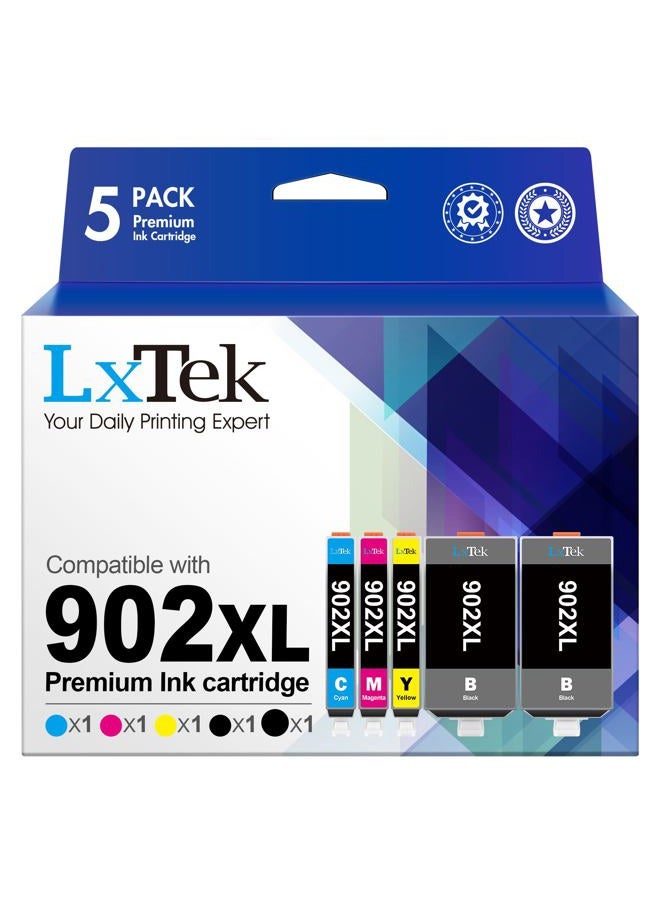LxTek Compatible Ink Cartridge Replacement for HP 902 XL 902XL to use with Officejet 6978 6954 6962 6968 6975 Printers (5 Pack) - Image 1