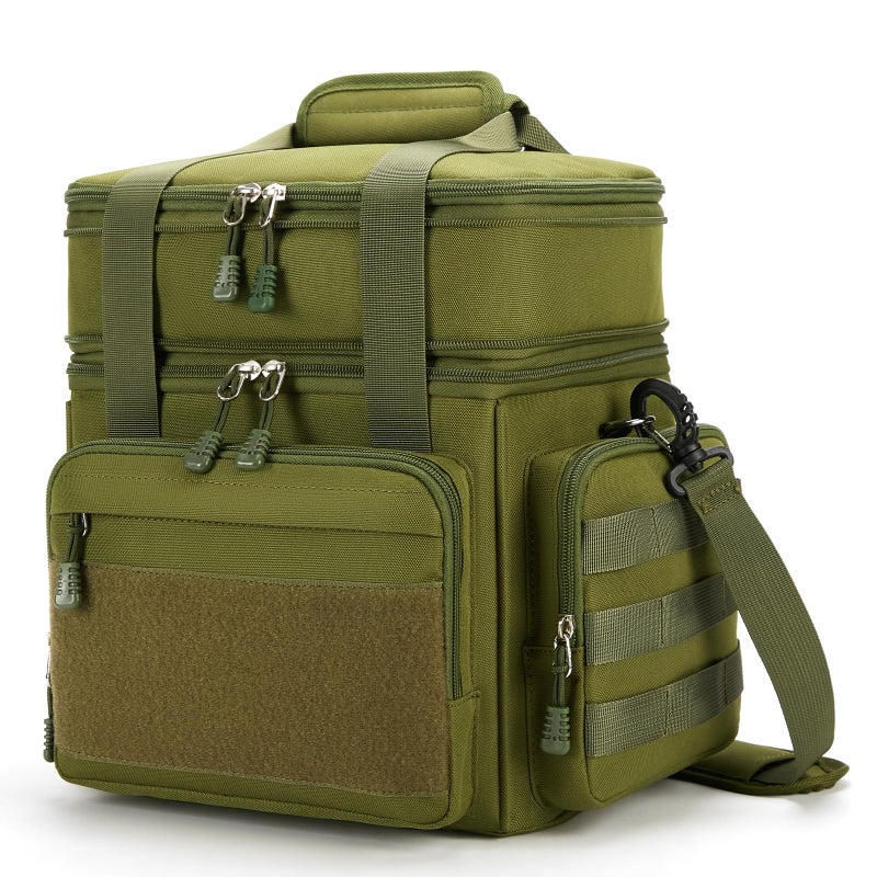 Gafetrey Gafetrey Tactical Lunch Box for Men Insulated Lunch Bag Adult Thermal Lunchbox Leakproof Waterproof Cooler Bag Dual Compartment Lunch tote Large Lunch Pail for Work Office TravelGreen 15L 