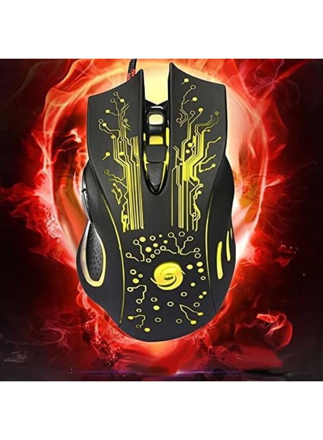 SYOSI Gaming Mice Computer Gaming Mouse Wired Manipulator Gaming Mouse Glare Usb Wired Gaming Mouse Adjustable 7 Buttons Led Backlit Professional Gamer Mice Ergonomic For Pc Laptop Black Seven Colors - Image 2