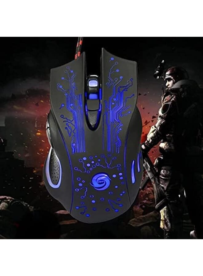 SYOSI Gaming Mice Computer Gaming Mouse Wired Manipulator Gaming Mouse Glare Usb Wired Gaming Mouse Adjustable 7 Buttons Led Backlit Professional Gamer Mice Ergonomic For Pc Laptop Black Seven Colors - Image 3