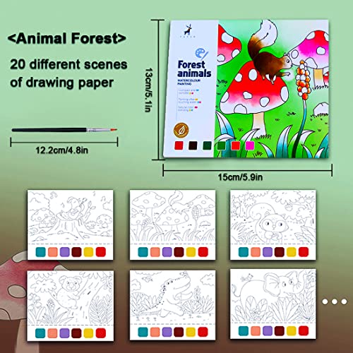 JUNQIU US JUNQIU Watercolor Coloring Books for Kids Ages 4-8, Pocket Watercolor Painting Book for Toddlers, Arts and Crafts for Girls Gifts, Stocking Stuffers For Kids - Image 5