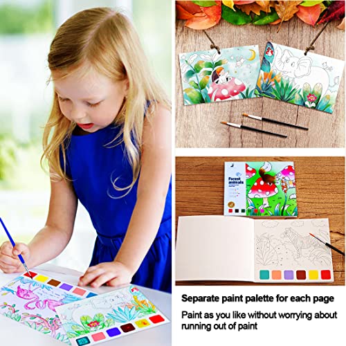 JUNQIU US JUNQIU Watercolor Coloring Books for Kids Ages 4-8, Pocket Watercolor Painting Book for Toddlers, Arts and Crafts for Girls Gifts, Stocking Stuffers For Kids - Image 4