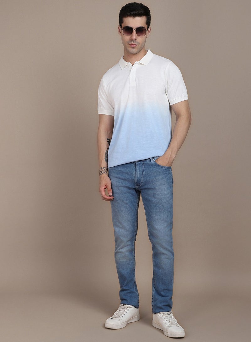 Dennis Lingo Blue T-Shirt for Men, Modern Casual - Image 1