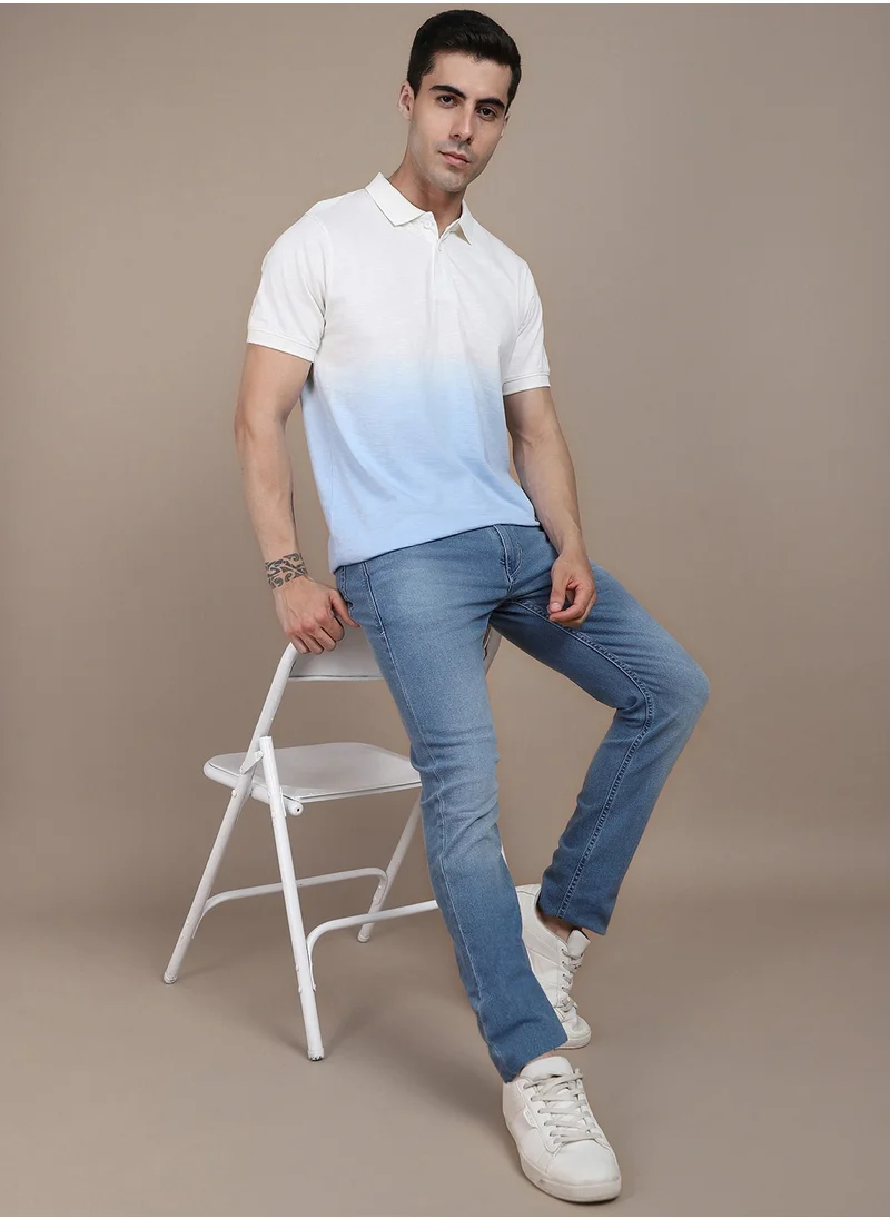 Dennis Lingo Blue T-Shirt for Men, Modern Casual